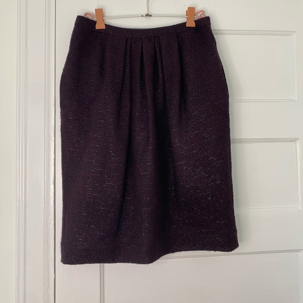 Peter Som wool and silk tulip skirt with metallic threads